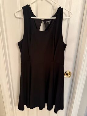Express Black Sleeveless Fit & Flare Dress